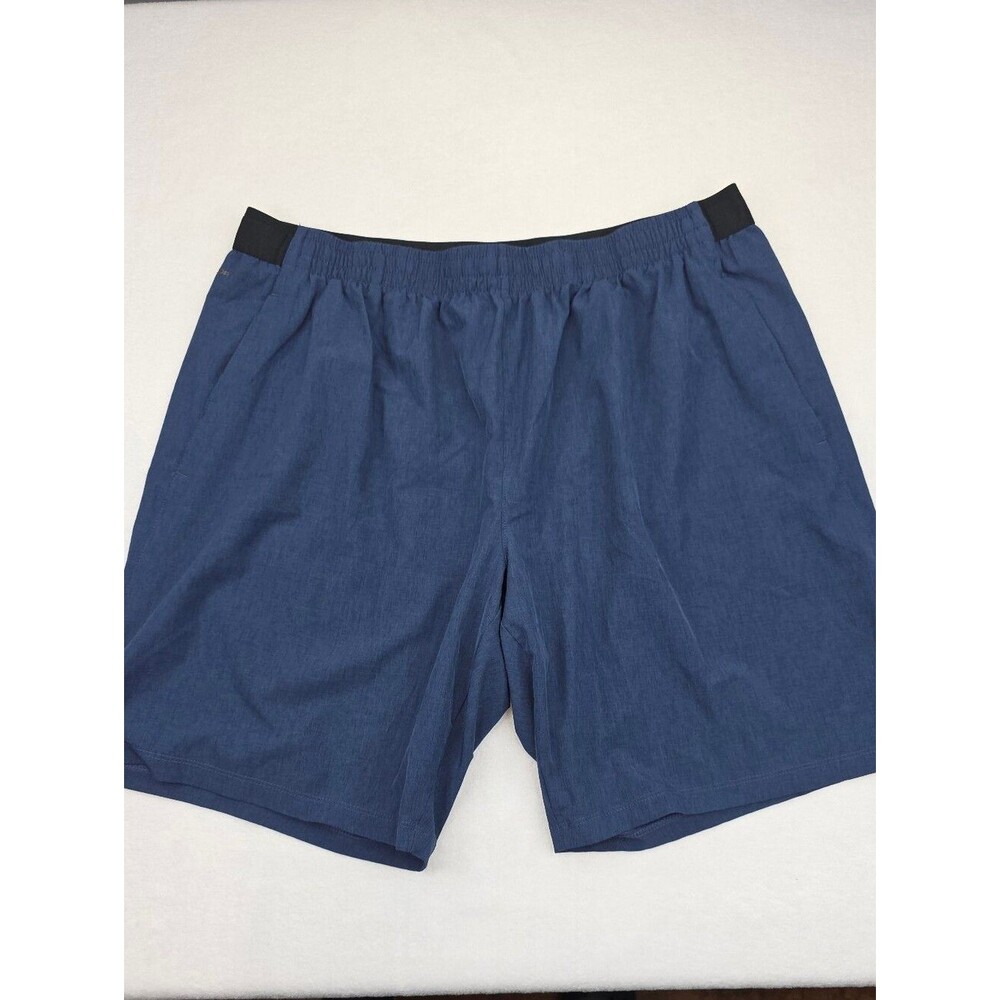 Layer8 Men's Athletic Shorts Blue Drawstring Elastic Waist Qwick-Dry XL 3903